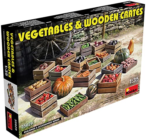 Miniart Min35629 1:35-Vegtables & Casse In Legno, Grigio
