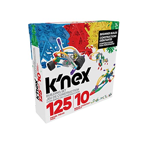 K'Nex 80206 Beginner Building Set, Build 10 3D Models, Educational Toys, 125 Piece Stem Learning Kit, Engineering For Kids, Colourful Construction Toy