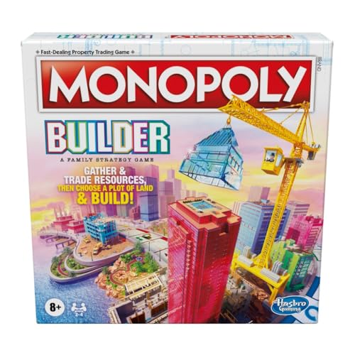 Monopoly Gioco Da Tavolo Builder, Gioco Di Strategia, Gioco Per Famiglie, Giochi Per Bambini, Giochi Da Tavolo Per Famiglie