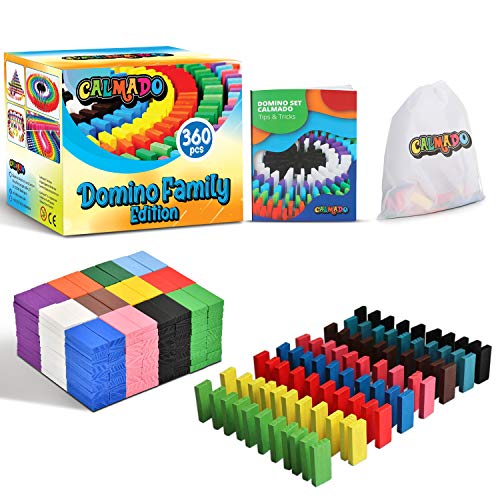 Calmado - 360Pz Tasselli Del Domino/Domino In Legno Set Domino Family Edition + Borsa + Istruzioni