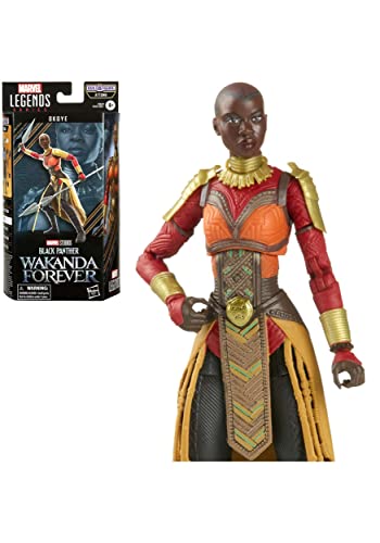 Marvel Hasbro Legends Series, Black Panther: Wakanda Forever, Okoye, Action Figure Del Mcu Da 15 Cm, 2 Accessori, 1 Parte Build-A-Figure, Multi, F3677
