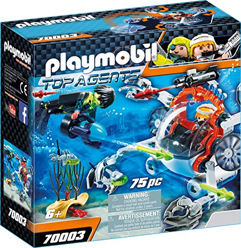 Playmobil Top Agents - Granchio Subacqueo Dello Spy Team, Dai 6 Anni, 70003, Multicolore