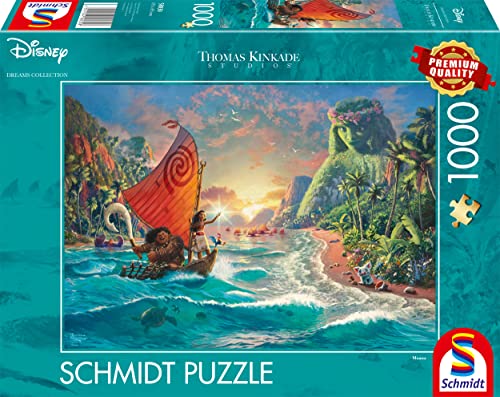 Schmidt Spiele 58030 Thomas Kinkade, Disney, Vaiana, Moana, Puzzle Da 1000 Pezzi, Normale