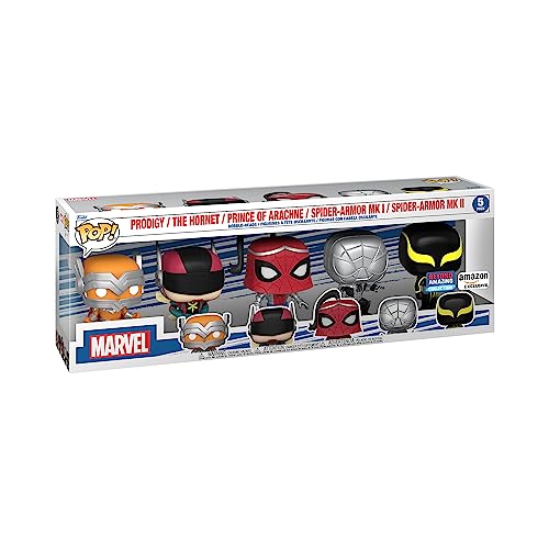 Funko Pop! Marvel: Year Of The Spider - Prodigy - 5 Pack Spider-Man - Comics - Fumetti Marvel - Esclusiva Amazon - Figura In Vinile Da Collezione - Id