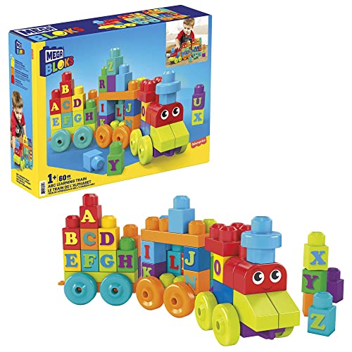 Mega Bloks - Impara Con Il Treno, Trenino Con Blocchi Per Costruire E Imparare L'Alfabeto, Giocattolo Per Bambini 1+ Anni, Dxh35