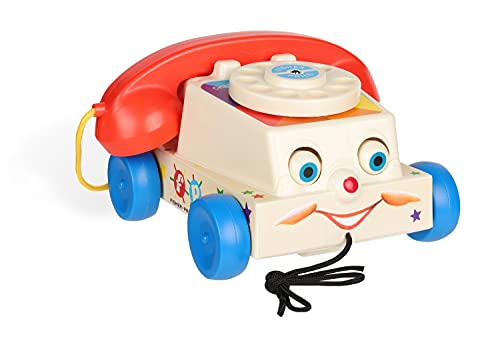 Fisher-Price Classics 1694 Chatter Telephone, Retro Baby Push Along Toy, Role Play For Kids, Toddler Phone, Classic Toy With Retro Style Packaging, Pr