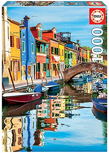 Educa - Burano. Puzzle Per Adulti 1000 Pezzi. Dimensioni: 48 X 68 Cm. Include La Colla Del Puzzle Fix. Consigliato A Partire Dai 14 Anni (19023)