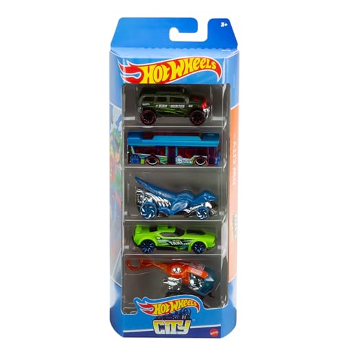 Hot Wheels - Confezione Da 5 Veicoli, Macchinine Scala 1:64 Con Dettagli Autentici, Scegli Tra I Temi E I Modelli E Collezionale Tutte, Giocattolo Per