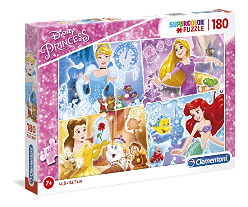 Clementoni Disney Princess Supercolor Puzzle-Princess-180 Pezzi, Multicolore, 29294