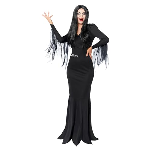 Amscan - Costume Morticia, Famiglia Addams, Mercoledì, Horror, Halloween, Carnevale