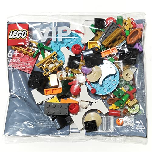 Lego 40605 - Sacco Di Plastica Cinese Per Capodanno Lunare Vip, Confezione Da Aggiungere In Confezione Con Mattoni Divertenti E Pezzi Casuali, Tra Cui
