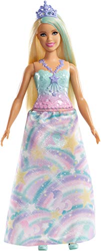 Barbie Dreamtopia Bambola Principessa Bionda Con Abito Blu E Tiara, Fxt14