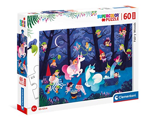 Clementoni Supercolor Fairy Woods-60 Maxi Pezzi-Made In Italy, Puzzle Bambini 4 Anni+, Multicolore, Taglia Unica, 26468