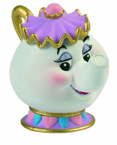 Bullyland Princess 12474-Figura, Walt Disney La Bella E La Bestia-Madame Pottine, Circa 6 Cm, Figura Dipinta A Mano, Senza Pvc, Per Bambini Per Il Gio