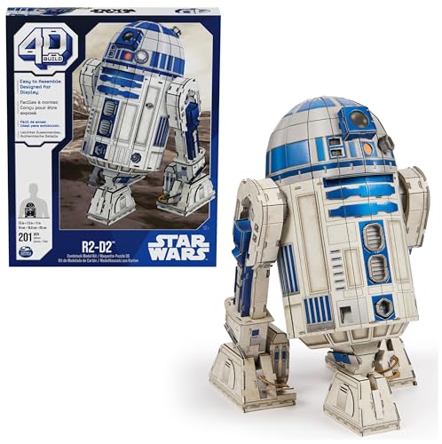 4D Build, Star Wars R2-D2 Cardstock Model Kit 201 Pcs | Star Wars Toys Desk Decor | Building Toys | 3D Model Kits For Adults & Teens 12+