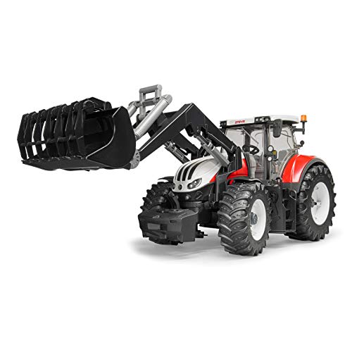 Bruder 03181 - Steyr 6300 Terrus Cvt Con Caricatore Frontale, Trattore, Azienda Agricola, Veicolo