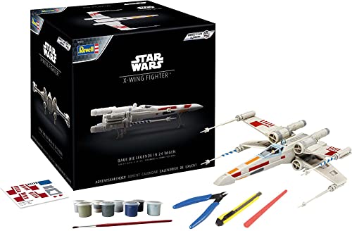Revell- Adventskalender X-Wing Fighter Mit Dem Easy-Click-System Star Wars Giocattolo, Colore Bianco, 21,8 Cm, 01035