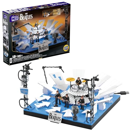 Mega The Beatles - Signore E Signori, I Beatles!, Set Costruire Con 681 Pezzi, Include 4 Personaggi Snodati Dei Membri Della Band E Luci A Led, Per Co