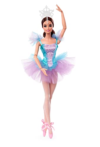 Barbie - Signature Ballet Wishes, Bambola Castana Con Tutù, Scarpette A Punta E Coroncina, Giocattolo Per Bambini 6+ Anni, Hcb87