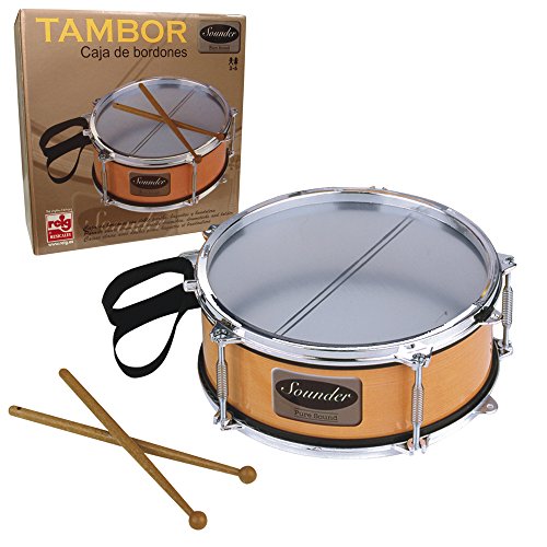 Reig 731 - Tamburo Rullante Sounder Con Bacchette E Cinghia 24 Cm