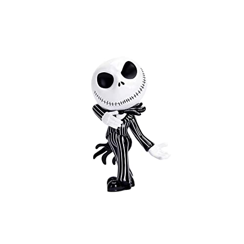 Jada Nightmare Before Xmas - Statuetta Metallica Jack Skellington 10 Cm, Brilla In Oscurità, Disney, Collezionismo