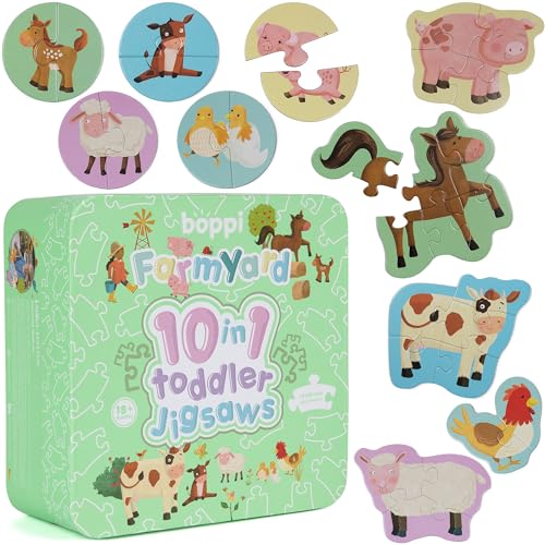 Puzzle Bambini 2 Anni Educativi 10 In 1 - Giochi Montessori 1 Anno In Su - Puzzle Fattoria Animali Bambini 30 Pezzi- Idee Regalo Bimbi Per Natale E Co
