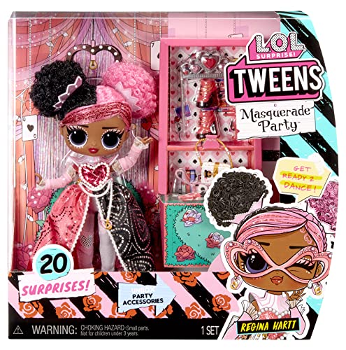 Lol Surprise Tweens Masquerade Party, Bambola Alla Moda Con 20 Sorprese - Regina Harrt - Include Accessori Per Feste E Due Look Alla Moda - Età: 4+ An