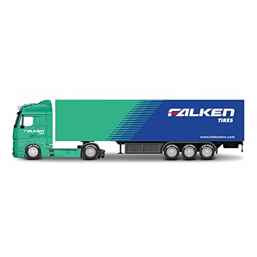 Bburago Street Fire Haulers With Trailer Die-Cast Truck – M-B Actros Gigaspace Falken – Scala 1:43 – Collectible Toy