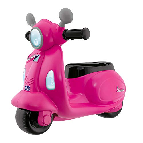 Chicco Vespa Per Bambini Primavera Rosa, Moto Giocattolo Cavalcabile Con Pannello Elettronico, Luci E Suoni, Ruote Di Supporto Rimuovibili, Max 25 Kg,