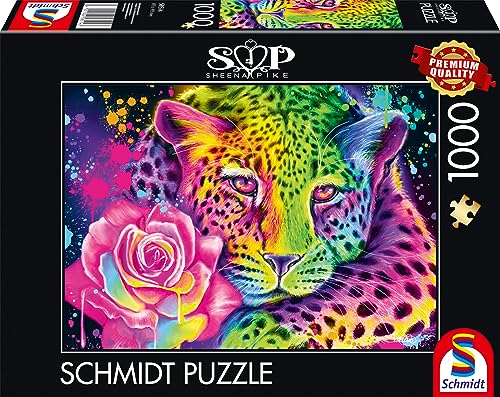 Schmidt Spiele 58514 Sheena Pike, Motivo: Leopardato Arcobaleno, Puzzle Da 1000 Pezzi, Colore Colorato, Normale