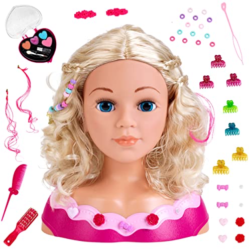 Theo Klein 5392 Busto Per Trucco E Acconciatura Emma I Include Cosmetici A Forma Di Cuore E Accessori Per Capelli I Capelli Lavabili E Pettinabili I D