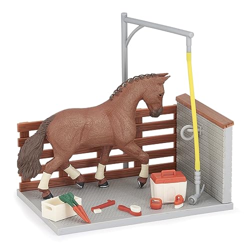 Papo Horse Washing Box With Accessories Statuetta, Multicolore, 60116
