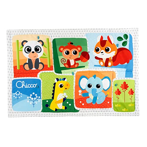 Chicco - Tappeto Da Gioco Xxl Magic Forest, Morbido Tappeto Colorato Con Animali Della Foresta, Per I Primi Movimenti Del Bambino, Imbottitura Morbida