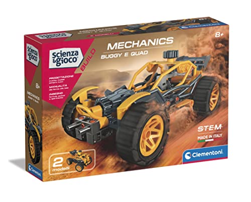 Clementoni- Scienza Build-Buggy E Quad-Set Costruzioni Bambini, Laboratorio Meccanica, Gioco Scientifico 8 Anni (Versione Italiana) -Made In Italy, Co