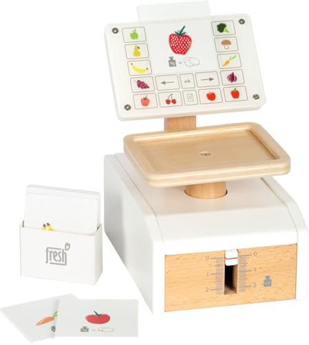 Small Foot Bilancia Fresh In Legno, Accessorio Multifunzionale Per Negozio, Gioco Di Ruolo, Dai 3 Anni, 12418