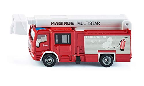 Siku 1749, Magirus Multistar Tlf Fire Engine With Telescopic Boom, 1:87, Metal/Plastic, Red/White, Extendable Ladder
