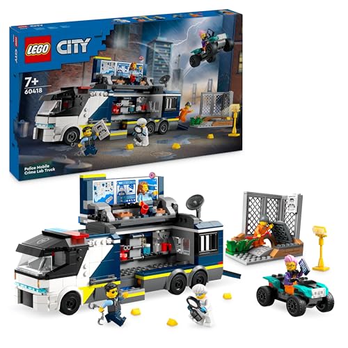 Lego City Camion Laboratorio Mobile Della Polizia, Giocattolo Per Bambini E Bambine Da 7 Anni In Su Con Veicolo Quad Bike Da Costruire E Minifigure Di