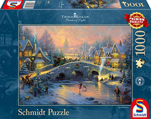 Schmidt Spiele 58450 - Thomas Kinkade "Villaggio Invernale", Puzzle Da 1000 Pezzi