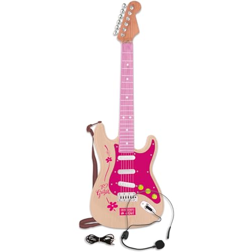 Bontempi | Rock On - Chitarra Elettronica Con Microfono Con Ingresso Mp3 Per Performance Uniche, Rosa