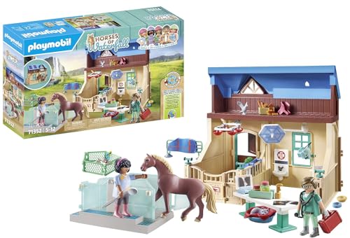 Playmobil Horses Of Waterfall 71352 Stalla Con Veterinario, Guarigione Rapida Degli Animali Malati Grazie A Phil, Giocattolo Sostenibile Per Bambini D