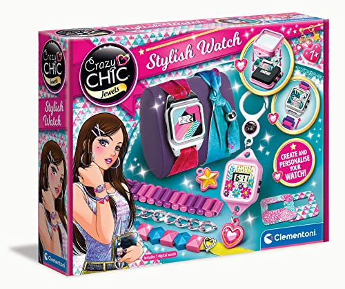 Clementoni Chic-Crazy Watch, Orologio, Kit Di Creazione, Set Per Creare Gioielli, Gioco Creativo Bambina 7 Anni+, Multicolore, 347 Gr, 18635