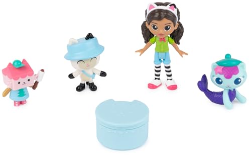Dreamworks Gabby’S Dollhouse, Confezione Regalo Campeggio Con Personaggi Gabby, Pandy Panda, Baby Scatola E Siregatta, Giocattoli Da Collezione Per Ba