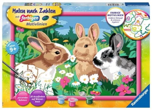 Ravensburger Malen Nach Zahlen 28517 - Putzige Häschen - Kinder Ab 9 Jahren: Malen Nach Zahlen