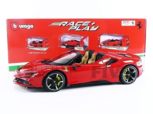 Bburago - Ferrari Sf90 Stradale Hybrid Spider 10-1:18, Auto In Miniatura Da Collezione, 18016Car, Rosso Corsa 322