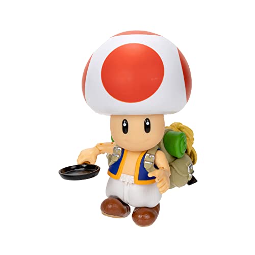 Super Mario Movie Nintendo Action Figure Di Toad Alta 13 Cm, Articolata Ed Estremamente Dettagliata, Con Accessorio Incluso. Direttamente Dal Film! Pe