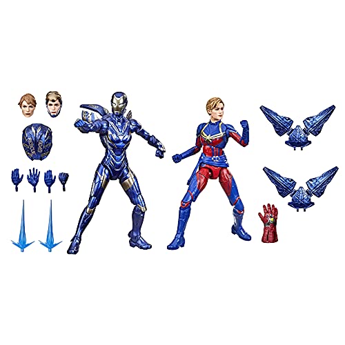 Marvel- Hasbro Legends Series, Action Figure Da 15 Cm Da Collezione, Confezione Da 2, Capitan Armatura Di Rescue, Include 12 Accessori, Multicolore, F