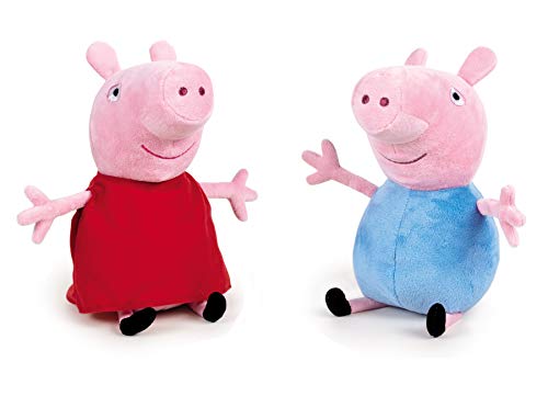 Play By Play Peppa Pig - Confezione Da 2 Peluche Peppa Pig E George 20 Centimetri - Qualità Super Soft, Multicolore