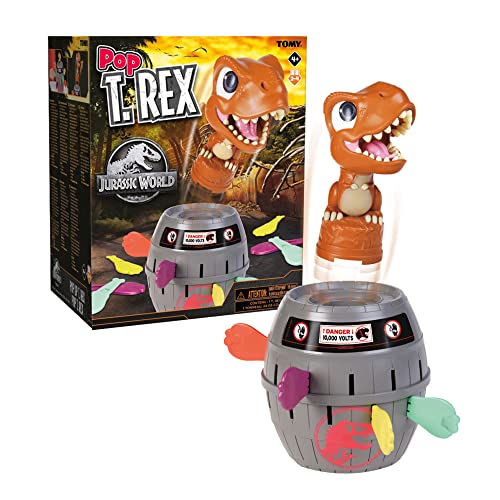 Tomy Pop Up Trex Classic Children'S Action Game, Family & Preschool Kids Game, Jurassic World Games, Action Game For Children 4, 5, 6, 7, 8 Year Old B