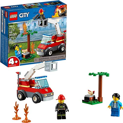 Lego City Fire Barbecue In Fumo Con Camion Dei Pompieri, Minifigura Del Vigile Del Fuoco, Hot Dog E Accessori Per La Griglia, Set Da Costruzione Ispir