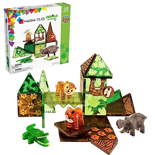 Magna-Tiles Jungle Animals 25 Piece Set The Original Magnetic Building Tiles For Creative Open Ended Play, Educational Toys For Children Ages 3 Years